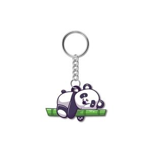 bhai please sleeping panda wooden keychain for car, bike, office, home (pack of 1) multicolour key chain with ring | gift for men, women, girls, boys, him and her, multi coloured